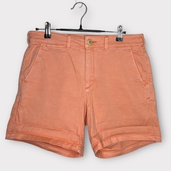 Coral Anthropologie Rolled Cuffed Chino Shorts 28 Waist‎ - Picture 5 of 11